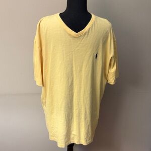 Polo Ralph Lauren Yellow V Neck T Shirt Men’s Large Classic Pony LogoAll cotton